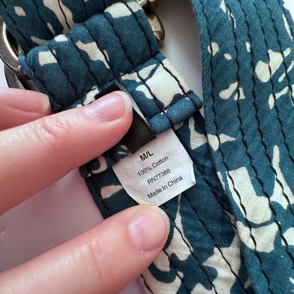 J. Crew Cotton Quilted Floral Belt - M/L - Adjustable - Picture 4 of 4